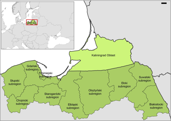 Mapa Programu Interreg Polska–Rosja 2021–2027 