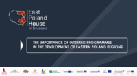 Plansza tytułowa seminarium „Znaczenie Programów Interreg w rozwoju województw Polski Wschodniej".