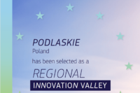 Grafika z napisem w języku angielskim: Podlaskie Poland has been selected as a Regional Innovation Valley